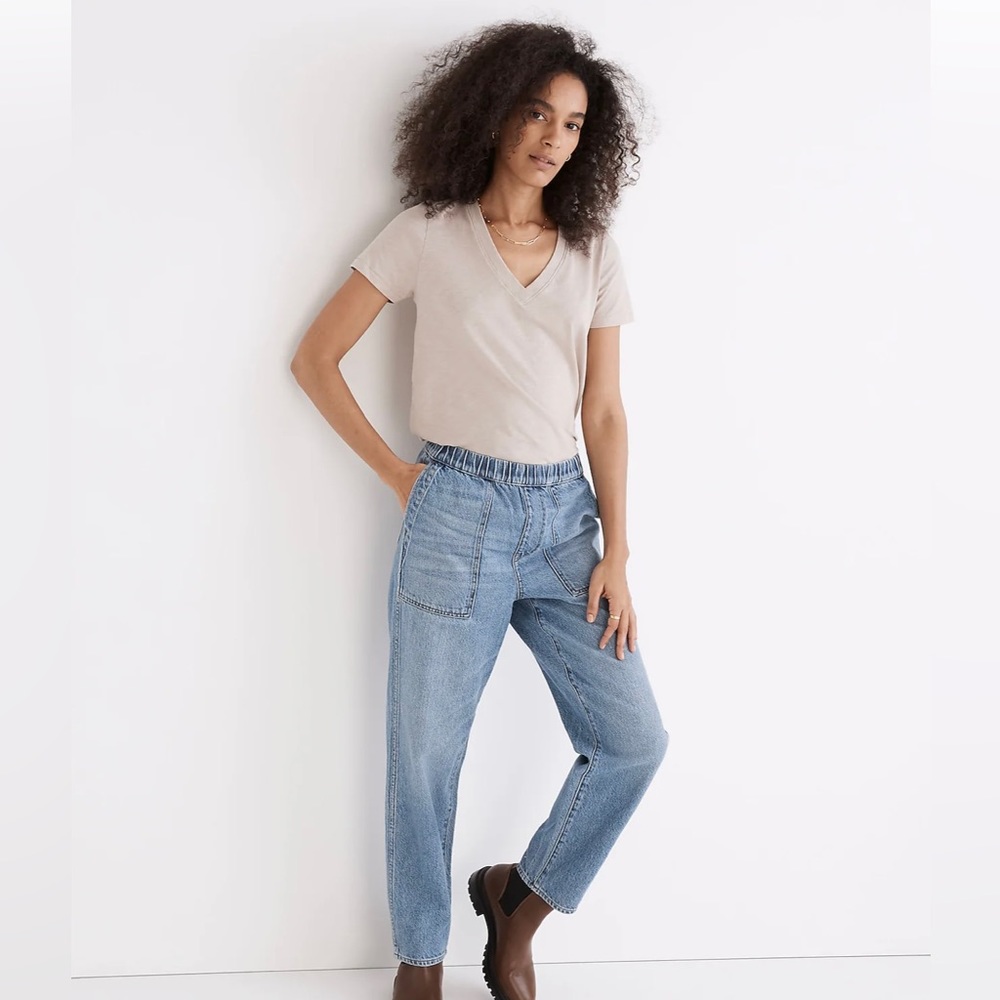 NWT- Madewell Pull-On Relaxed Jeans in Beswick Wash, size XXS